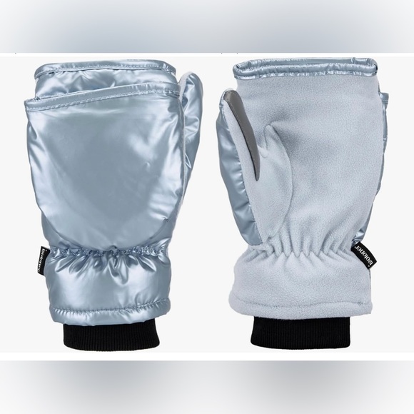 NWT isotoner Water Repellent Touchscreen Iridescent Sleekheat Gloves FlipTop - Picture 5 of 13